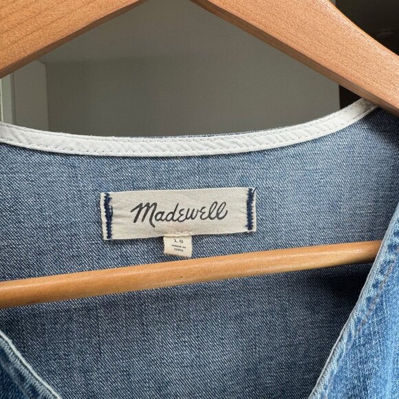 Madewell Denim Ruffle-Sleeve Zip-Front Jumpsuit - Picture 4 of 7